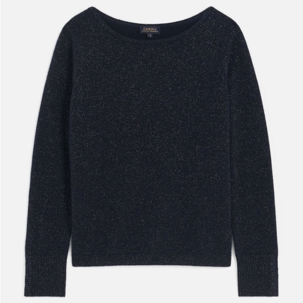 Caroll Paris Cashmere Zoan Sweater in Navy Blue Size Small